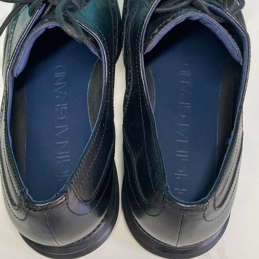 Mens Size 11.5 Cole Haan Black Leather Lace Up Dress Shoes Wingtip Oxfords